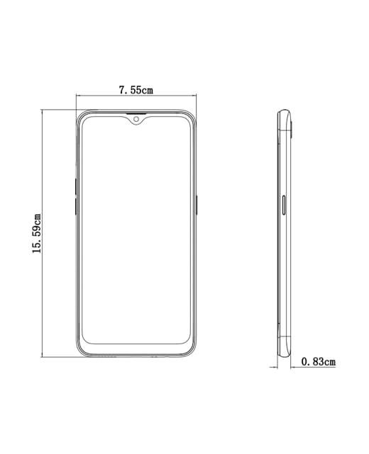 OPPO A12 Dimension Image 